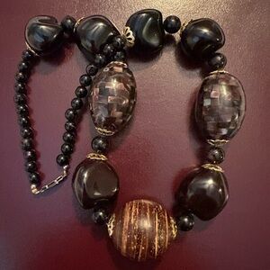 Elegant Black and Brown Beaded Necklace